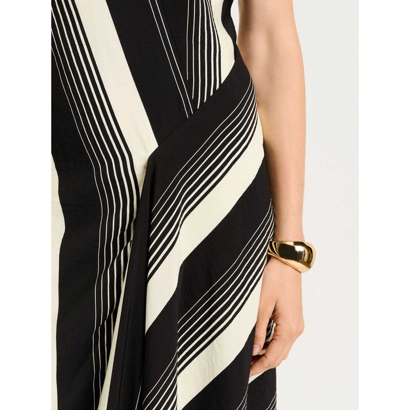 Veronika Maine Bold Stripe Bias Cut Midi Dress image number 2